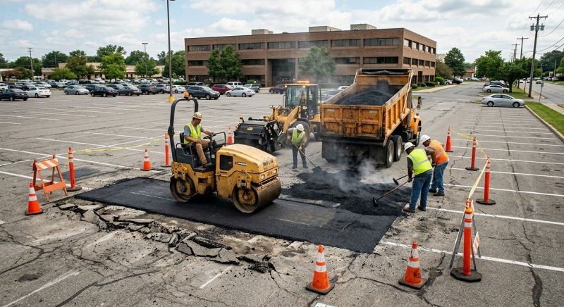 Asphalt Parking Lot Repair in Conway, AR